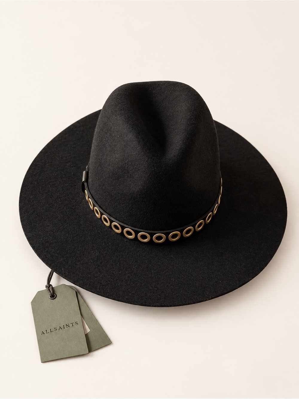 ALLSAINTS Eyelet Band Wool Fedora NWT